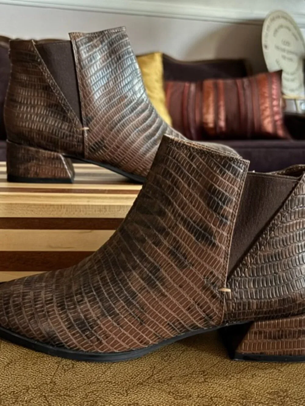 Franco Sarto Snakeskin Booties, sz. 6, Never worn
